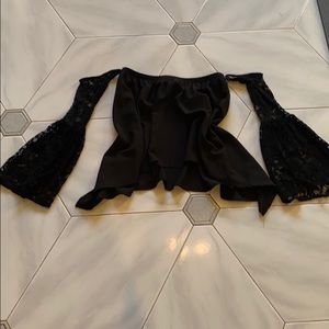 Black off the shoulder top